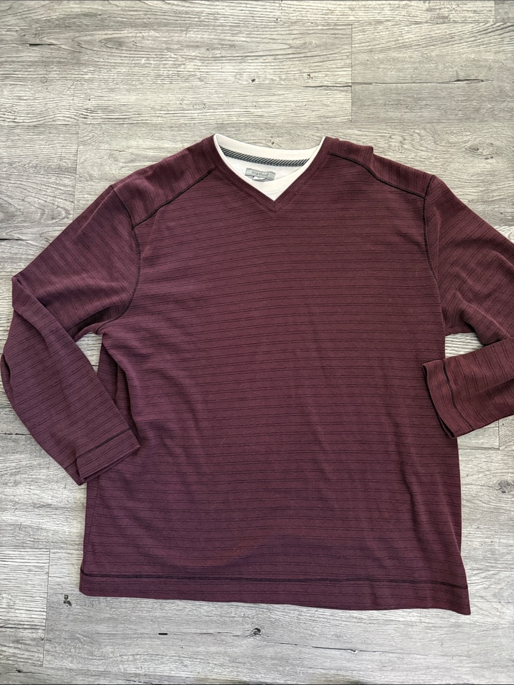Men's Long Sleeve V-Neck - Burgundy